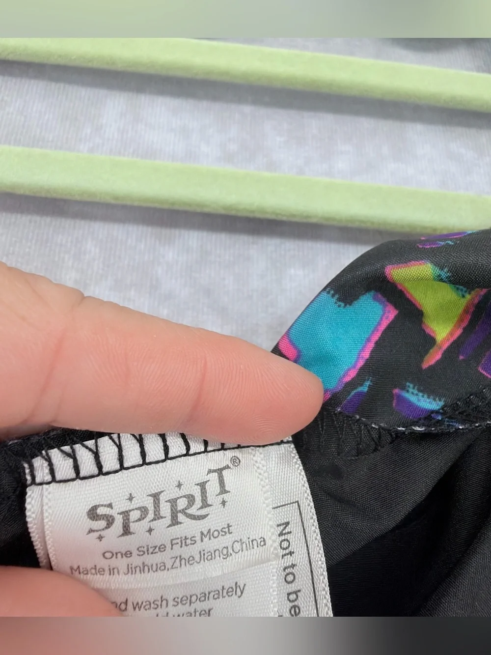 Vintage Black Windbreaker with Neon Pink & Lime Green Accents spirit Halloween - Picture 7 of 11